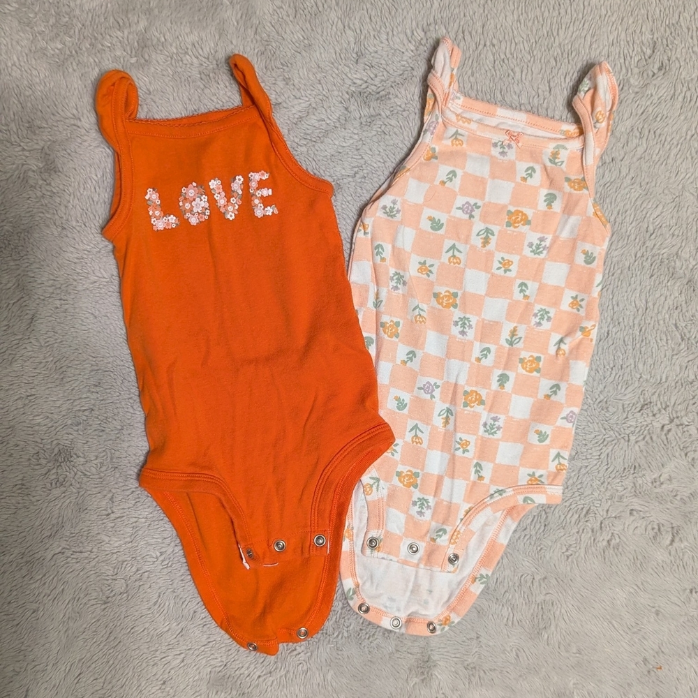 Girls Tank Top Onesies Set 12 Months